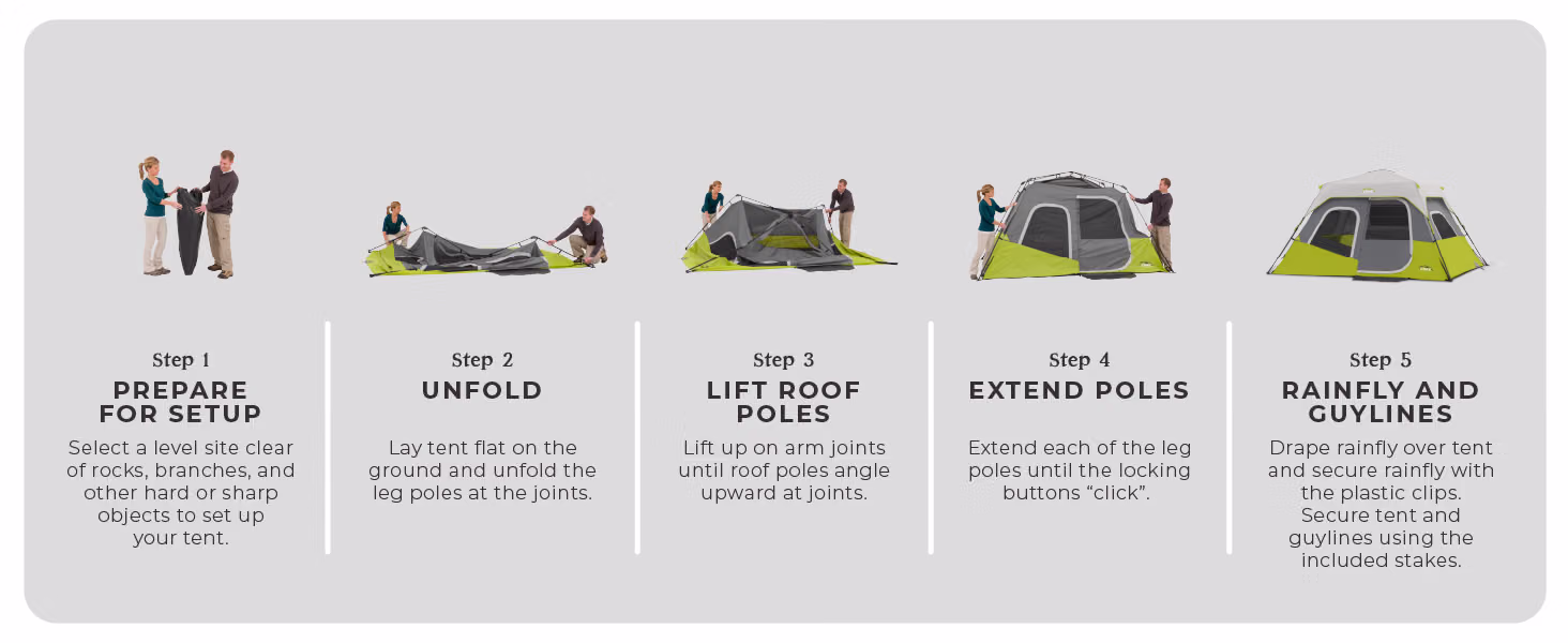 CORE 6-Person Instant Cabin tent at campsite