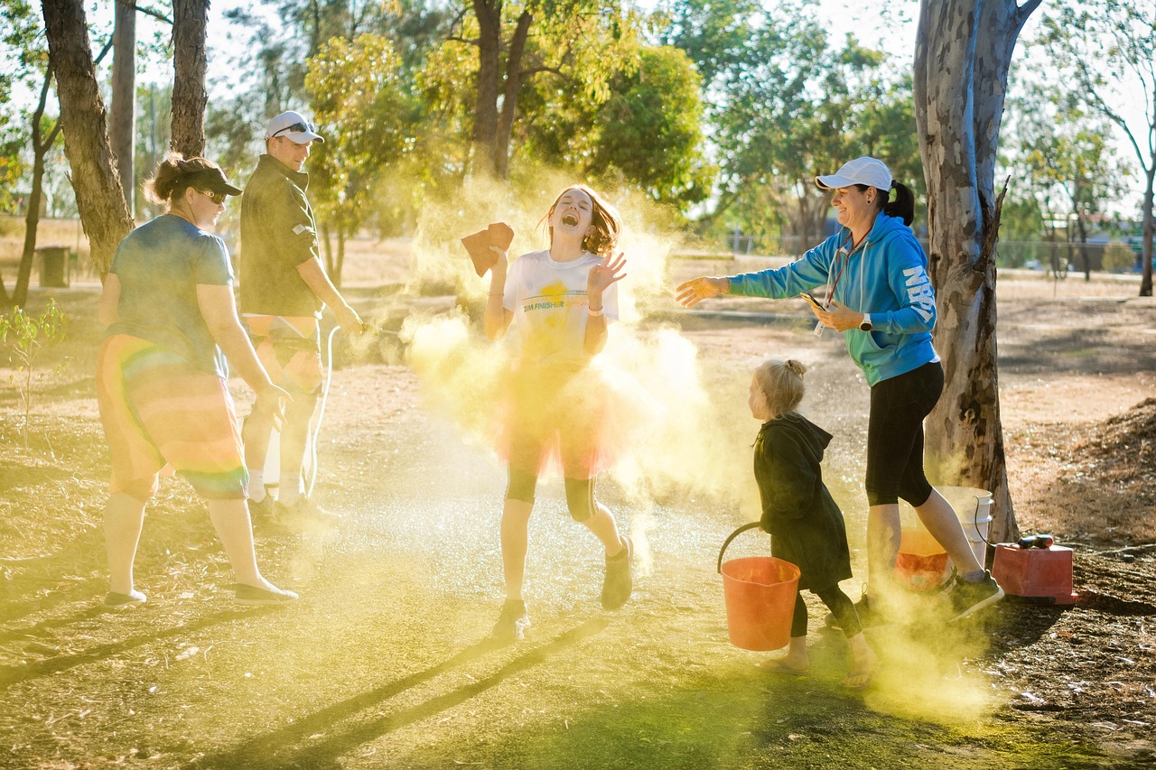 Kids competing in camping olympics