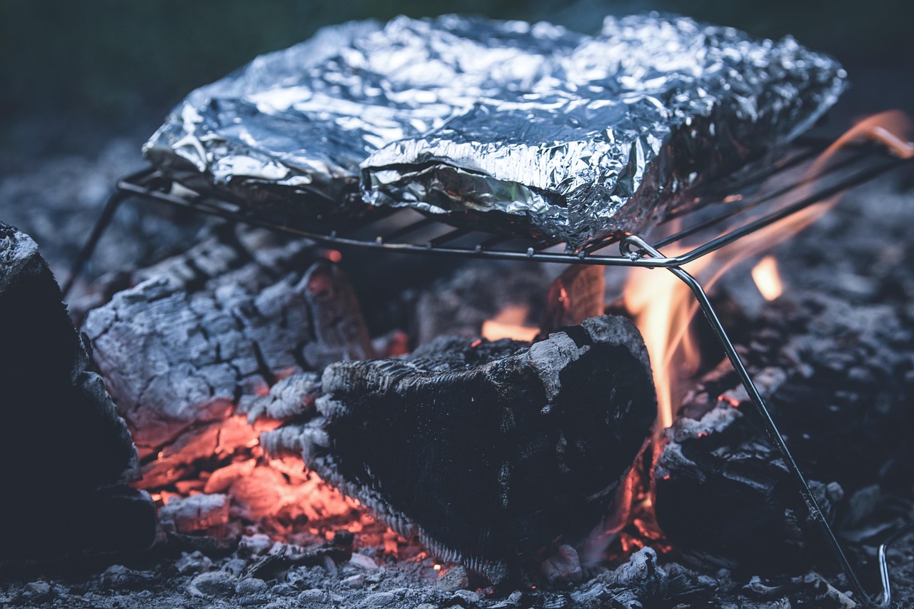 Foil packet dinner fresh from the campfire