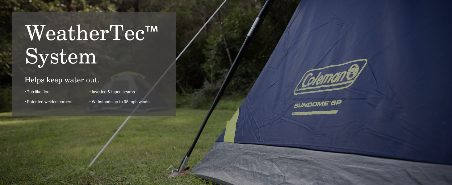 Coleman Sundome weather protection